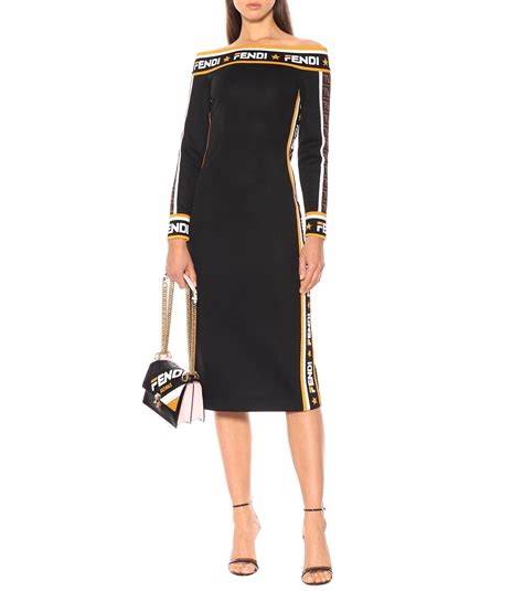 fendi mania jersey midi dress|Fendi polo shirts.